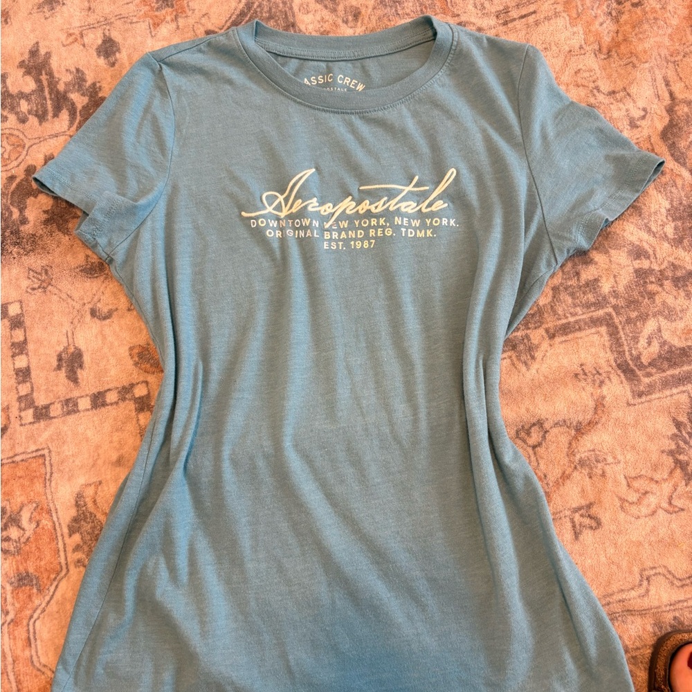 Aeropostale Women's Teal Graphic Tee